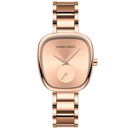 2023 New Women's Quartz Wristwatch 34mm Wine Barrel Rose Gold Black Stopwatch Fashionable Minimalist Style Oval Women's Watches