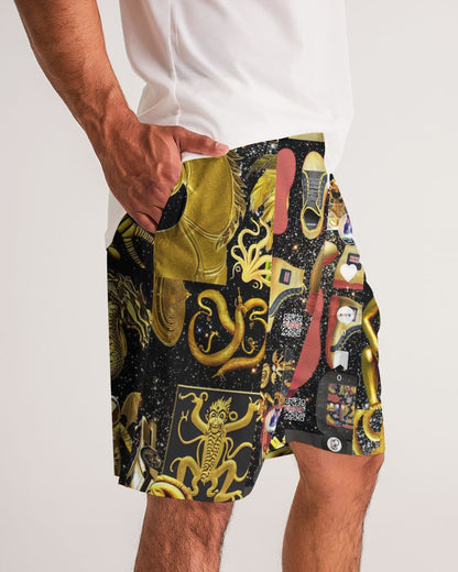 Outer Space Abstrak Men's All-Over Print Jogger Shorts