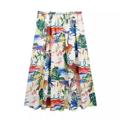 Fashionable printed shirt skirt