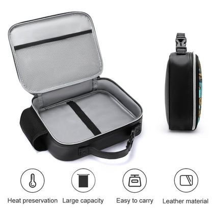 PU Leak-proof Lunch Bag with Detachable Buckled Handle