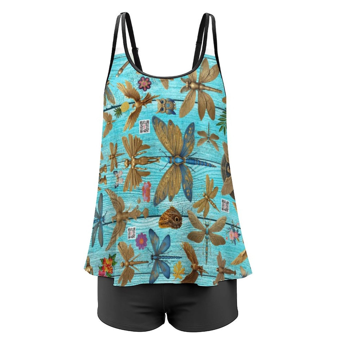 Tankini Two Piece Swimsuits QZ6072 (All-Over Printing on the Top)