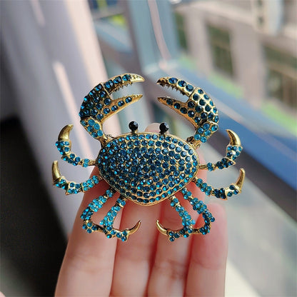 Full diamond crab brooch female niche high-end pin suit accessory