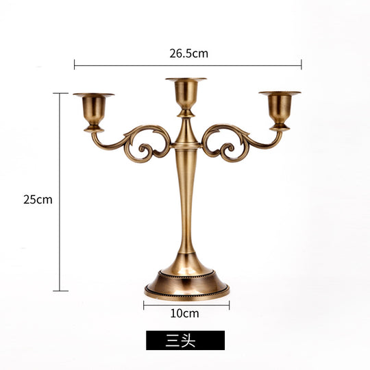 Metal Candlestick 3 Arms Tall Candle Holder Candelabra Candle Stand