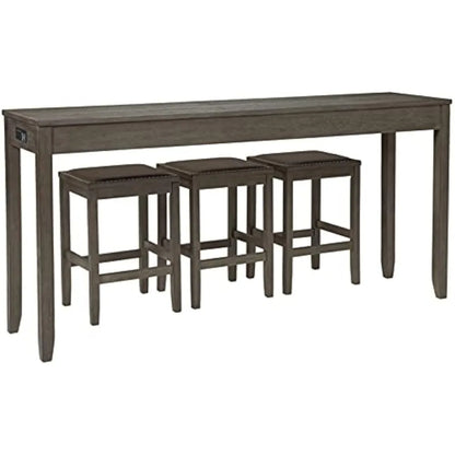 by Ashley Rokane Urban Farmhouse Counter Height Dining Room Table Set with 3