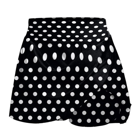 Summer Women Polka Dots Print Skirts Shorts Yoga Shorts Fitness Skirts Girl High Waist Casual Cycling Running Sports Dance Skirt