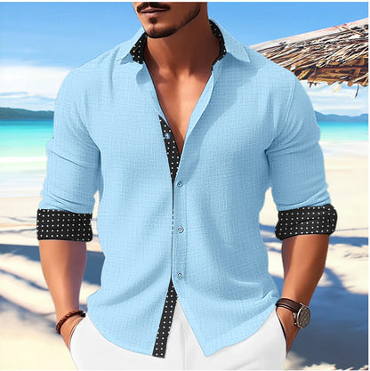 Casual Fashion Trends 3D Printed Men's Long Sleeve Shirt