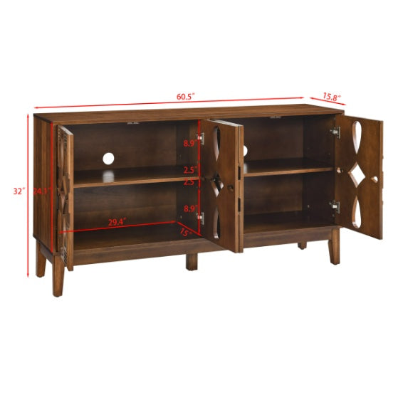 60.5 Inch Medieval Modern Sideboard Buffet Cabinet With Lockers