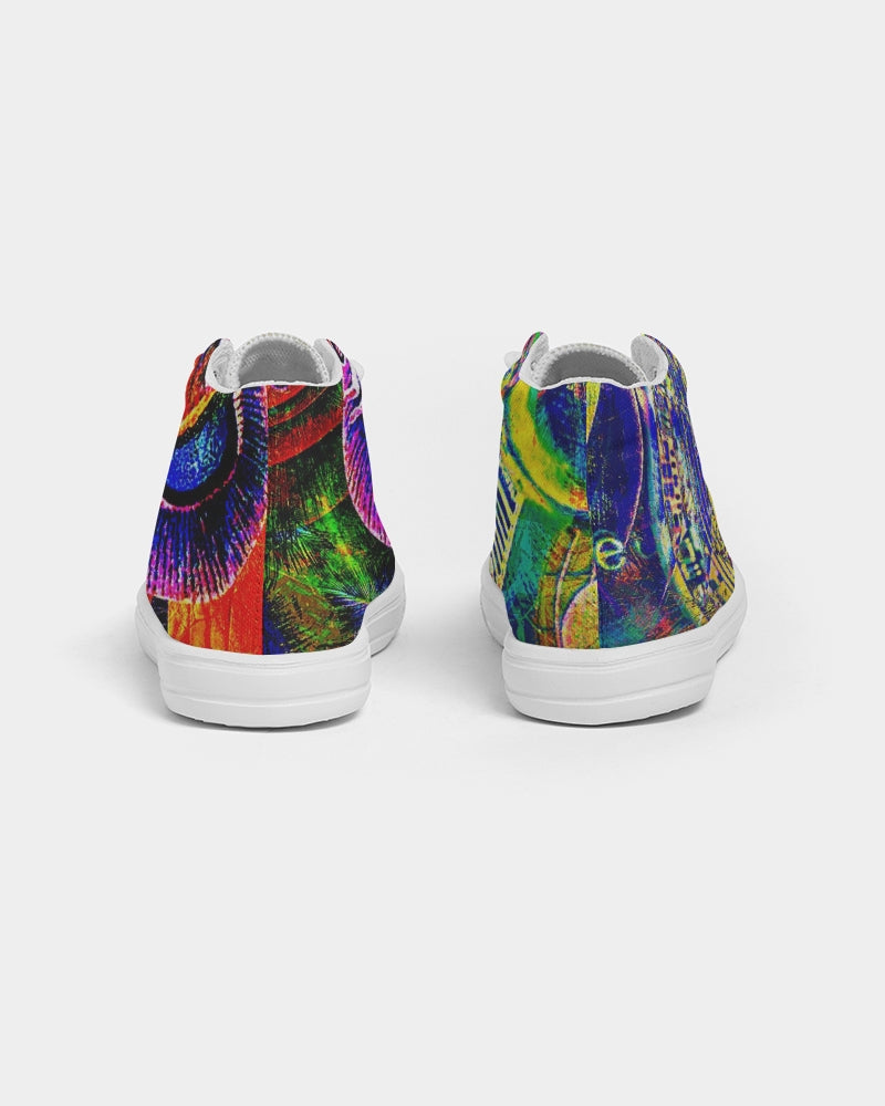 Saddle Serenade Abstract Design Kids Hightop Canvas Shoe