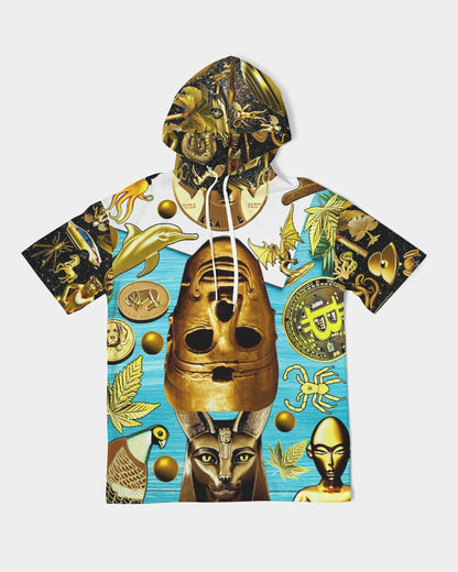 Outer Space Abstrak Men's All-Over Print Premium Heavyweight Short Sleeve Hoodie