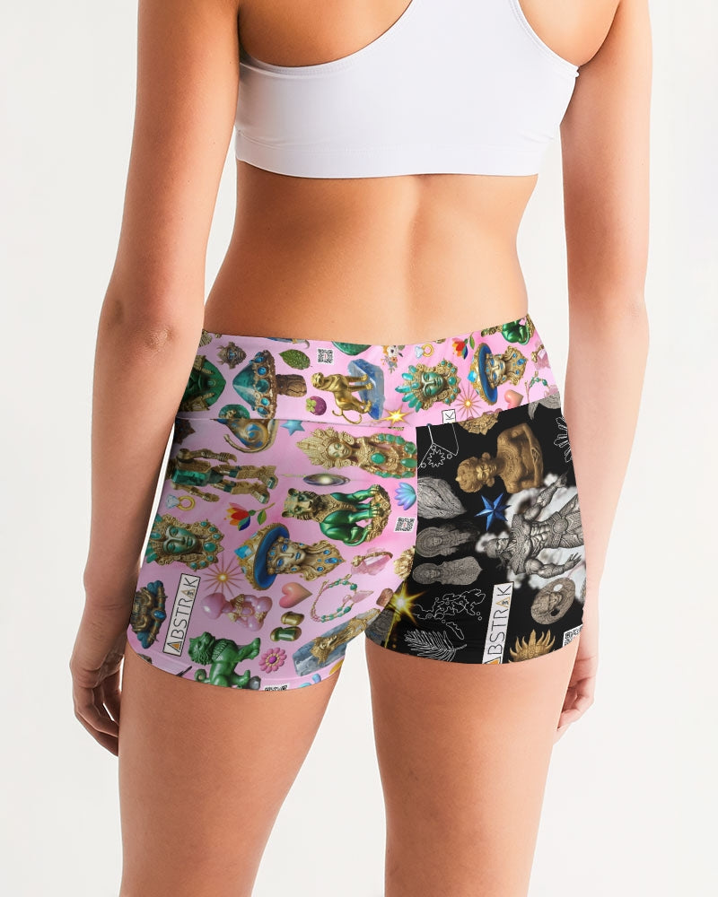 IMG_0540 Women's All-Over Print Mid-Rise Yoga Shorts