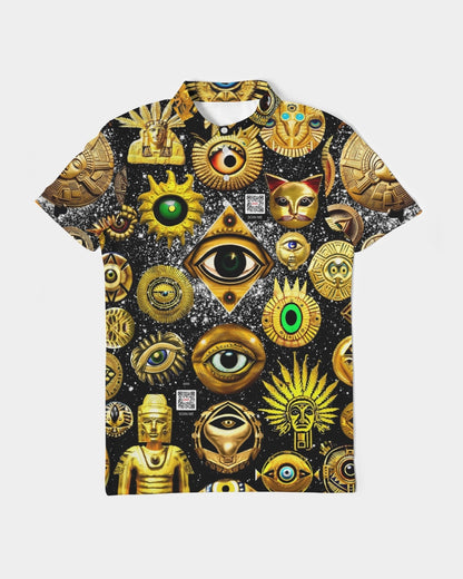 Evil Eye Abtrak Men's All-Over Print Slim Fit Short Sleeve Polo