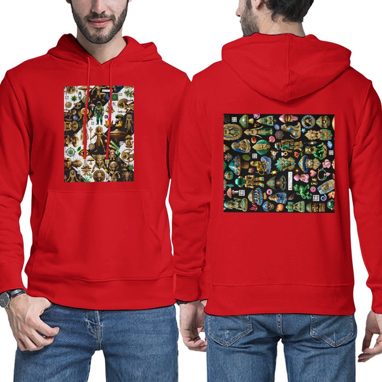 DTG 255gsm Men's Hoodie with Pouch (Dual-sided Printing)