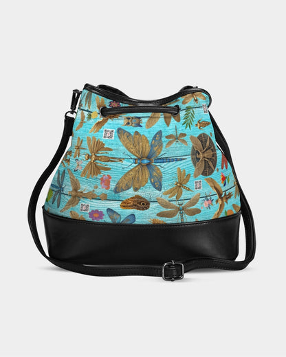 Abstrak dragonfly Mini Drawstring Bucket Bag