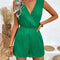 Textured Surplice Sleeveless Romper