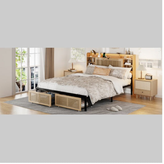 Queen-size Bed Frame With Storage