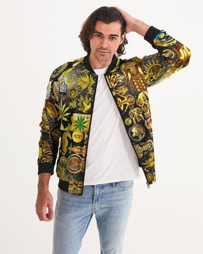 Ancient Abstrak Men's All-Over Print Bomber Jacket