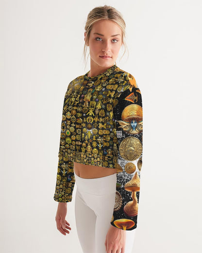 Nature Abstrak Women's All-Over Print Cropped Sweatshirt