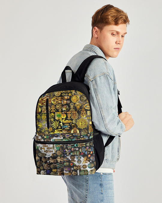 Abstraknyc Duo-Zip Front Canvas Backpack