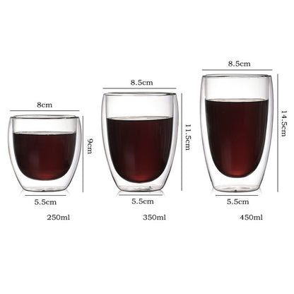 Creative Egg-Shaped Double-Layer Insulated Glass Water Beer Coffee Cup Set Transparent Drinkware