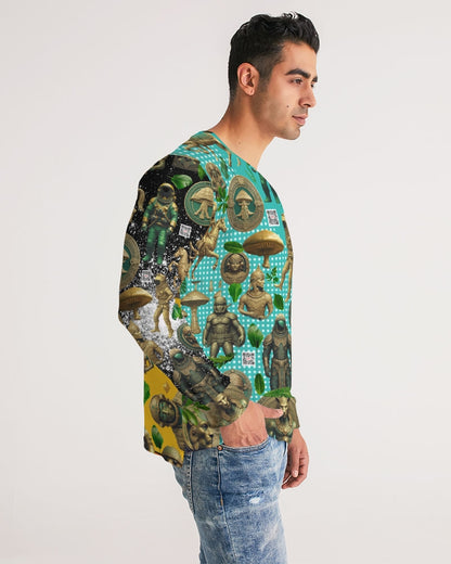 Mushroom Abstak Collection Men's All-Over Print Long Sleeve Tee