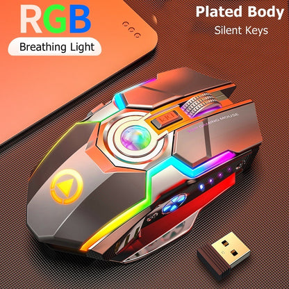 Color Wireless Gaming RGB Rechargeable Mute Button Mouse