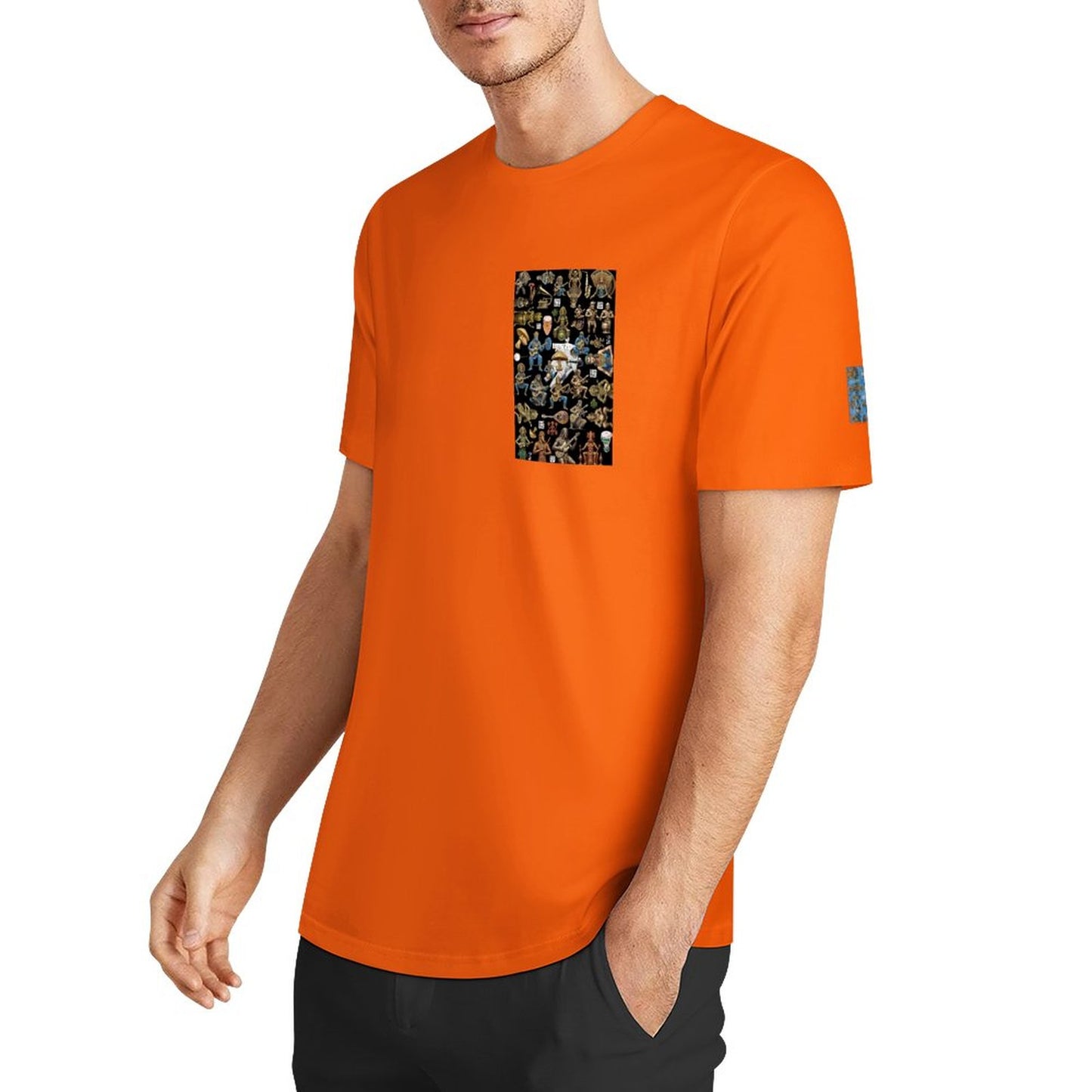 DTF 160gsm Men's Short Sleeve Cotton T-shirt (Dual-sided+Sleeve Printing)