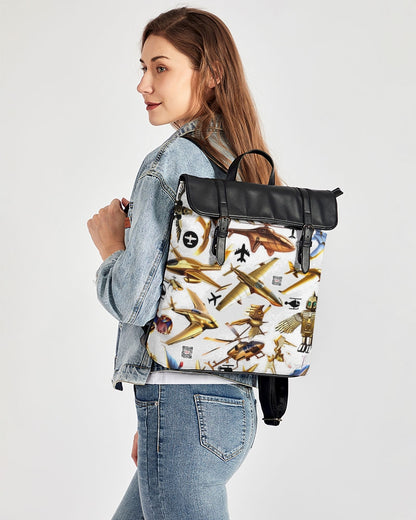 Planes Abstrak Casual Flap Backpack