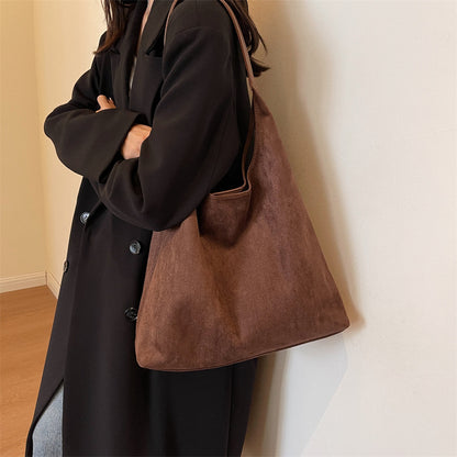 One-shoulder Underarm Bag Women's Large Capacity Shoulder Bag Solid Color Simple Casual Commuter Bag