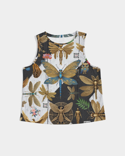 Abstrak dragonfly Women's All-Over Print Cropped Tank