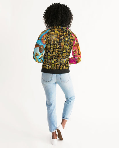 Nature Abstrak Women's All-Over Print Bomber Jacket