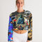 Trendy Abstrak Pattern Women's All-Over Print Cropped Sweatshirt