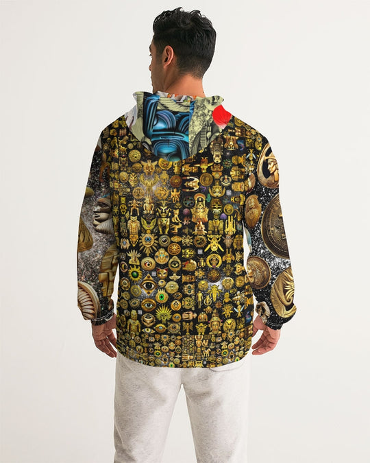 Illustration Abstrak Men's All-Over Print Windbreaker