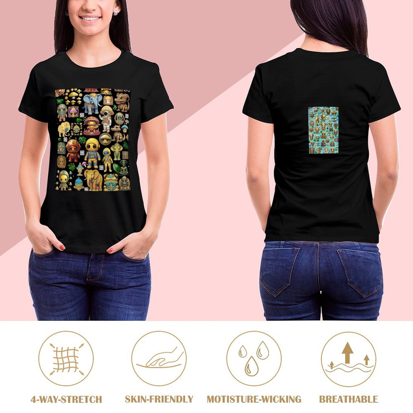 DTG 150gsm Women Custom Tees (High Definition & Dual-sided Printing)