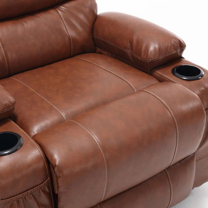 21 Inch Seat Width, Large-sized Electric Lift Recliner Sofa, 8-point Vibration Massage And Wood Heating, Remote Control, Side Pockets And Cup Holder, Comfortable Fabric, Filled Armrests