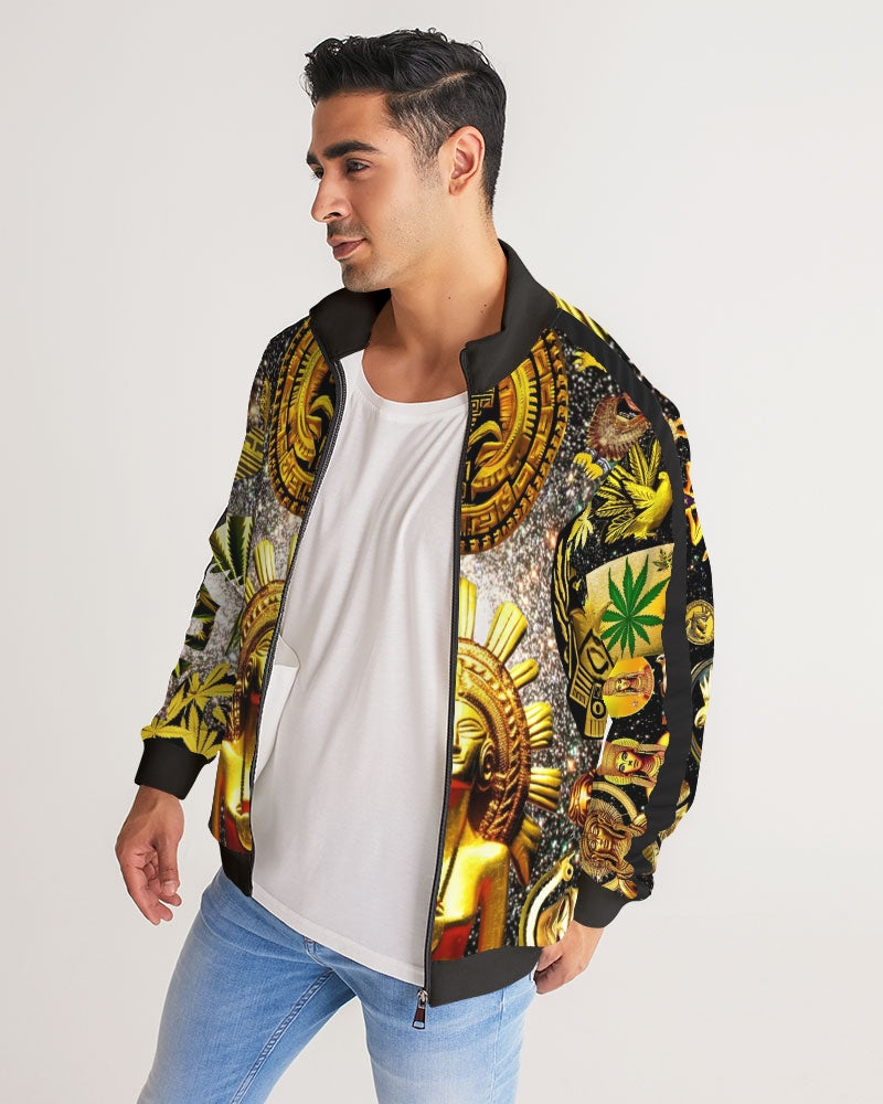 Ancient Abstrak Men's All-Over Print Stripe Sleeve Track Jacket