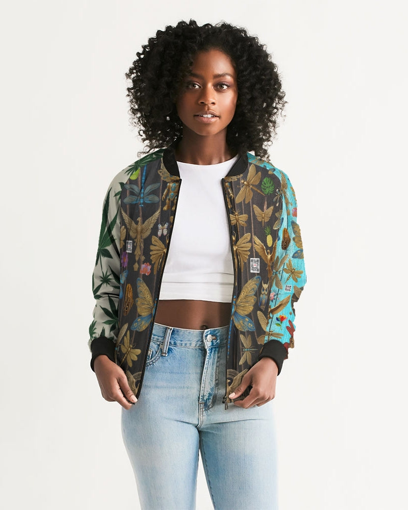 Abstrak dragonfly Women's All-Over Print Bomber Jacket