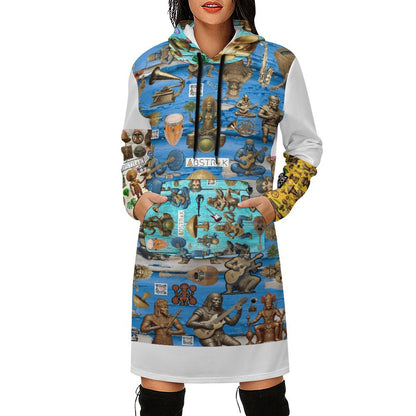 230gsm Long Sleeve Hoodie Dress DS003 (All-Over Printing)