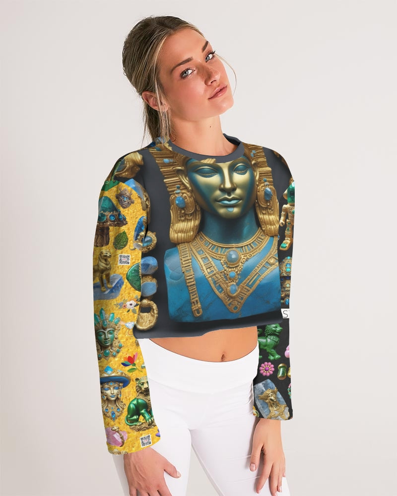 IMG_3100 Women's All-Over Print Cropped Sweatshirt