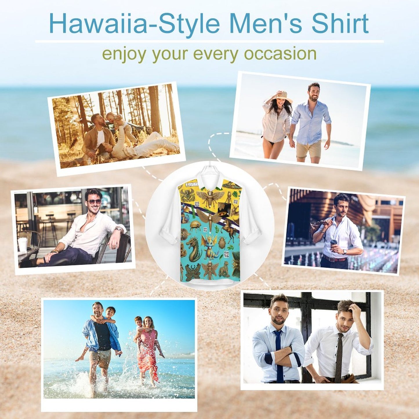 Long Sleeve Hawaiian Shirts for Men AY007 (All-Over Printing)