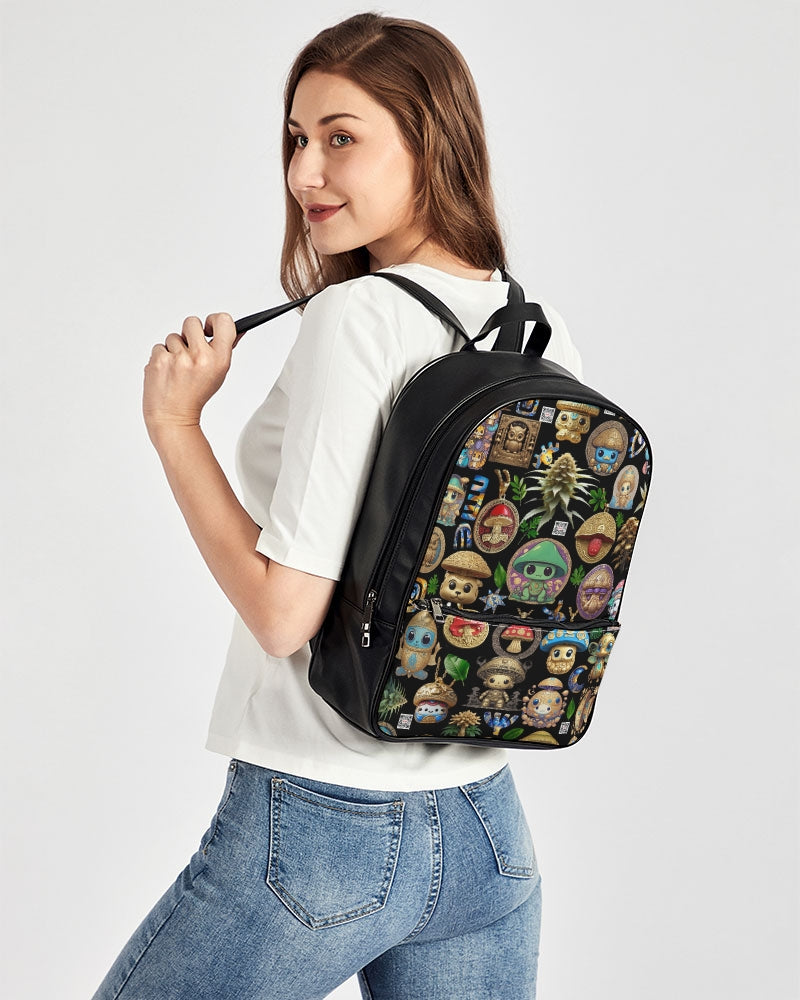 Mushroom Abstak Collection Classic Faux Leather Backpack