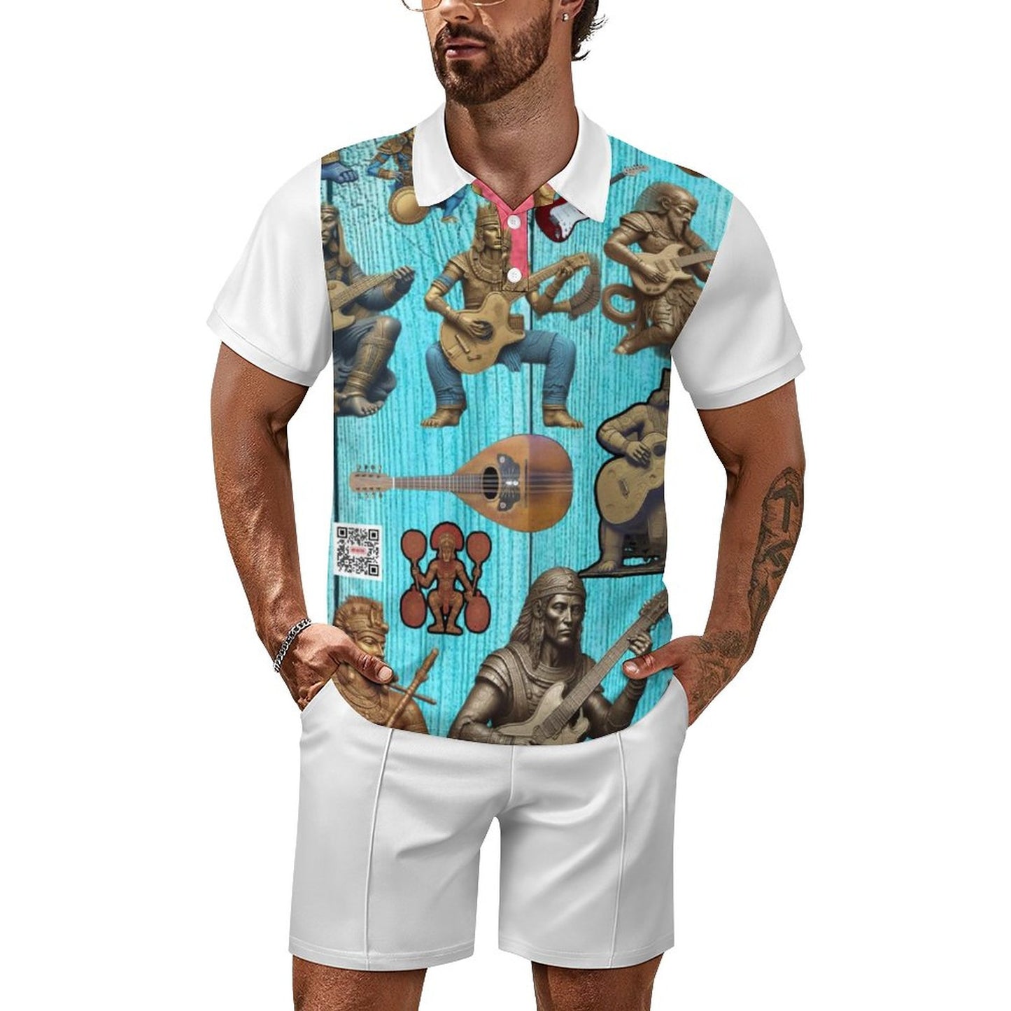 200gsm Short Sleeve Men's POLO Shirt Set A46TZ (All-Over Printing)