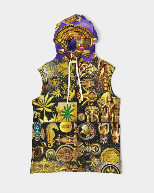 Ancient Abstrak Men's All-Over Print Heavyweight Sleeveless Hoodie