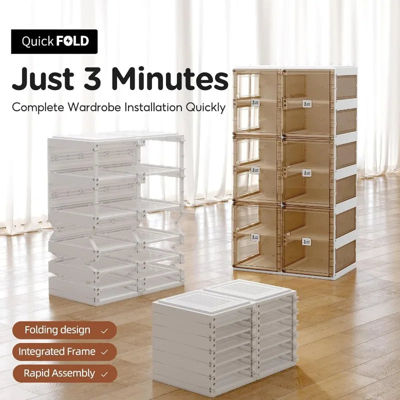 Foldable shoe rack wardrobe shoe rack plastic shoe storage box suitable for entrance, living room, large sturdy stackable