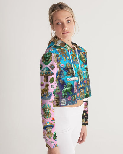 IMG_3100 Women's All-Over Print Cropped Hoodie