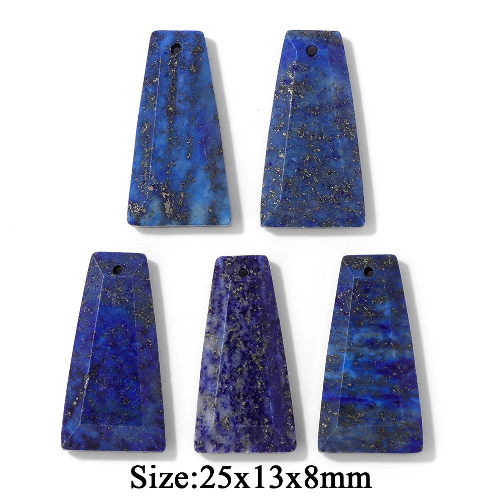 5PCS/lot Lapis Lazuli Stone Pendant Blue Moon Apple Oval Shape Gem Charms For Jewelry Making DIY Necklace Earrings DIY Handmade