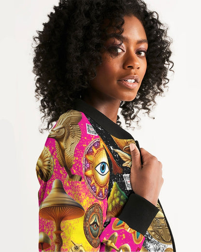 Nature Abstrak Women's All-Over Print Bomber Jacket