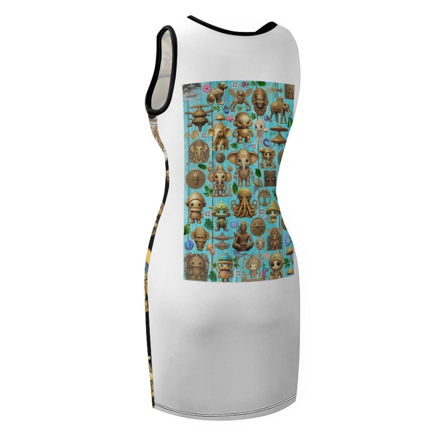 Sleeveless Ladies Tank Dress NZ014 (All-Over Printing)