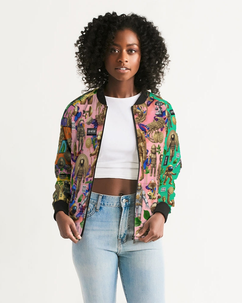 Ancient Abstrak Collection Women's All-Over Print Bomber Jacket