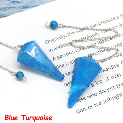 7 Chakra Pendulum Natural Stones Healing Crystal For Wicca Divination Witchcraft Dowsing Reiki Quartz Jewelry Pendants Wholesale