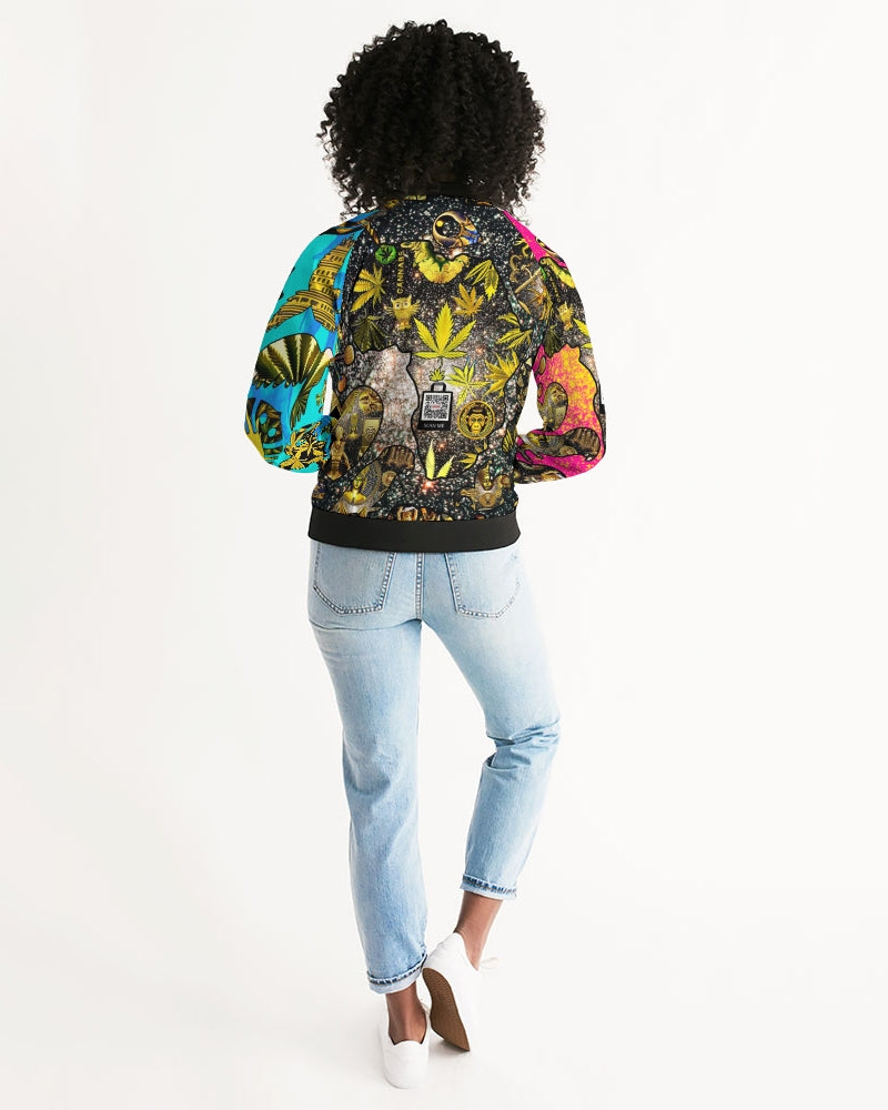 Ancient Abtsrak Women's All-Over Print Bomber Jacket